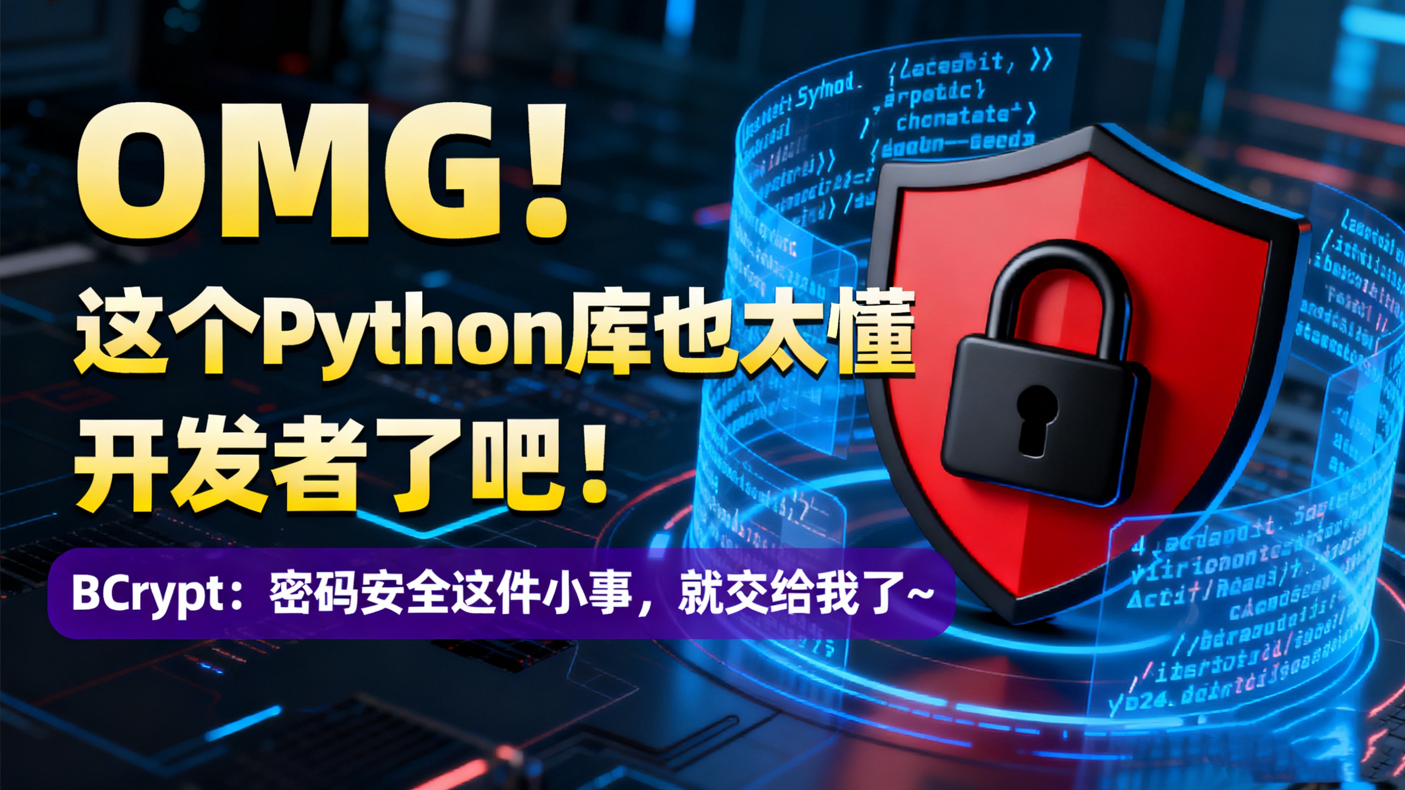 OMG！这个Python库也太懂开发者了吧！BCrypt：密码安全这件小事，就交给我了~